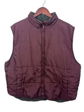 Naturalife Vest Men's XXL Burgundy Fleece Lined Outdoor Nature Hiking Heritage